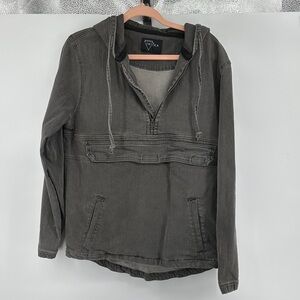 Troika Women's Gray Utility Style Denim Pullover Front Center Pocket SZ XL